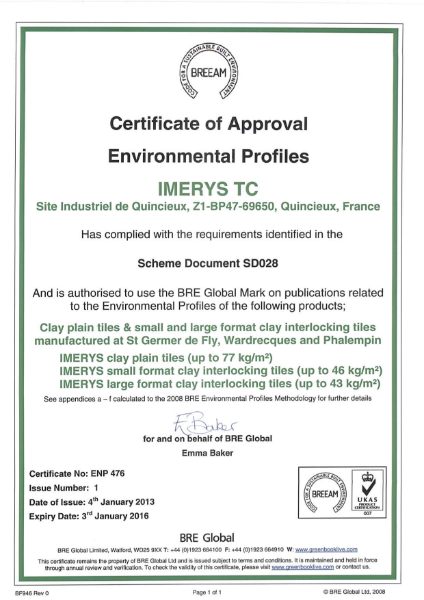 BREEAM Certificate of Approval