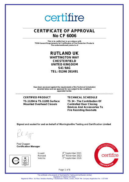 Certificate of Approval cdfa