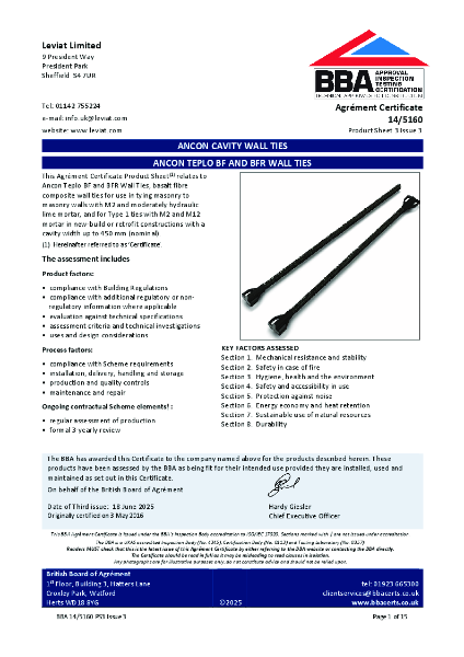 Ancon Teplo-BF and BFR Wall Ties