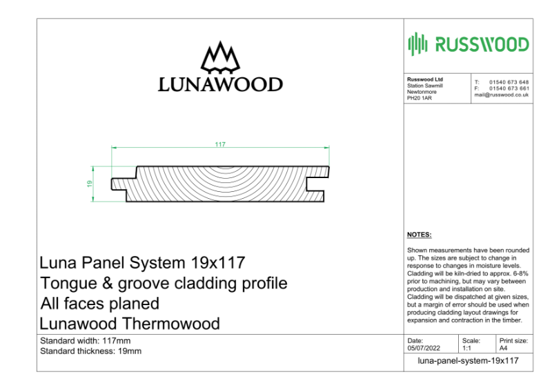 Luna Panel System 19x117 profile