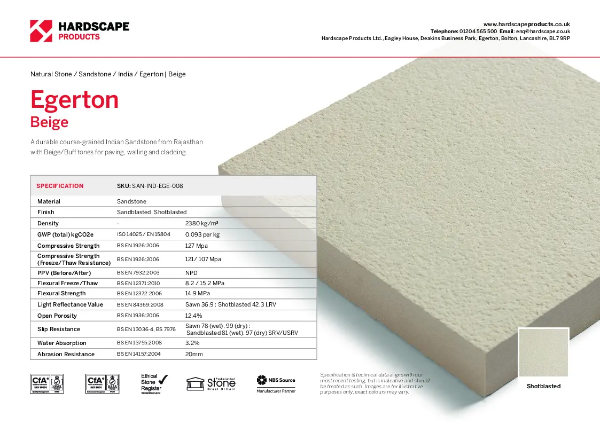 Egerton Beige Hardscape Datasheet