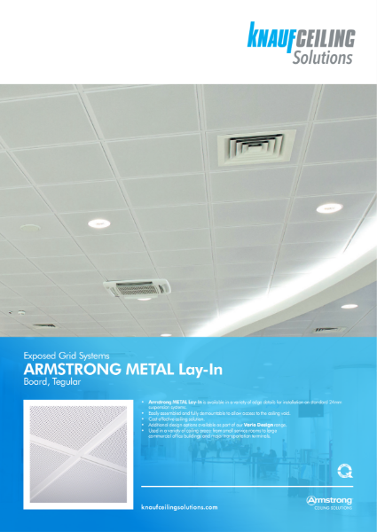 ARMSTRONG METAL Lay-In Board, Tegular