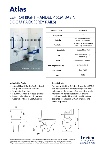 EDOCMGR - Atlas Close Coupled DOC M Grey