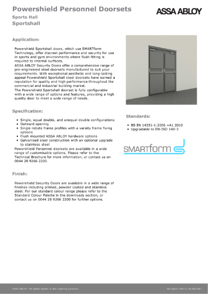 Sportshall - Powershield Personnel Doorsets