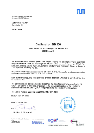 Keim Soldalit Fire Certificate B21140 June 2026