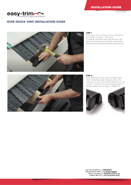 Over Fascia Vent  Installtion Guide