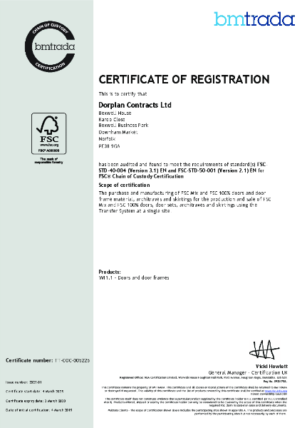 FSC - CERTIFICATE OF REGISTRATION