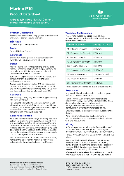 Marine P10 - Product Datasheet