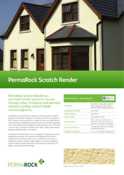 PermaRock Scratch Render (cement-lime render / monocouche / ashlar effect)