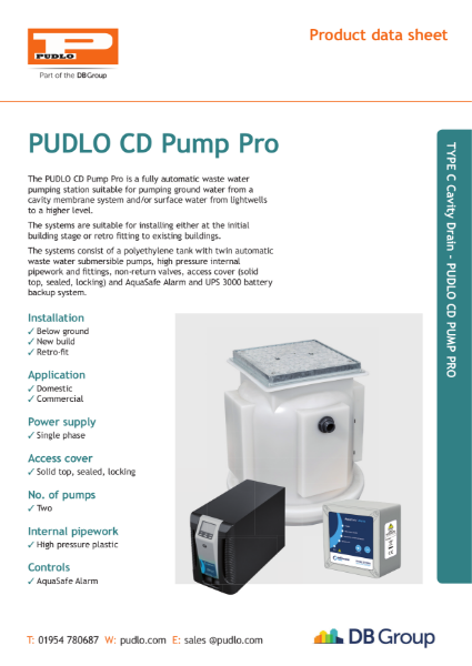PUDLO CD Pump Pro Product Data Sheet