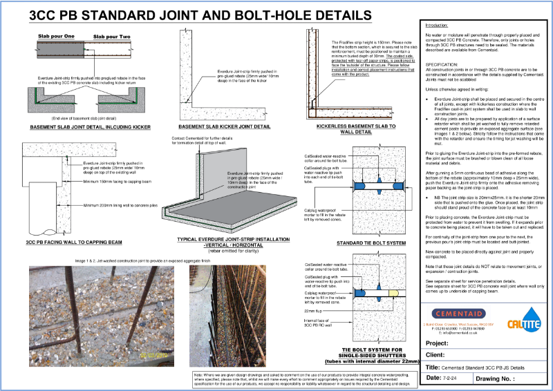 3CC PB Standard Joint and Bolt-Hole Details