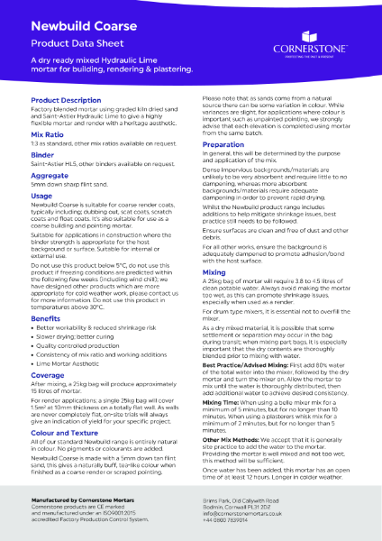 Newbuild Coarse - Product Datasheet
