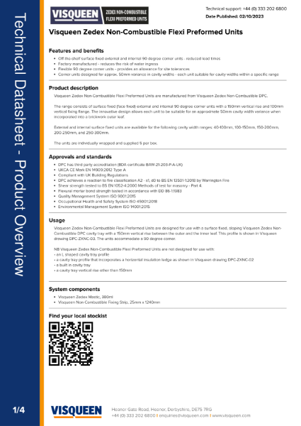 Visqueen Zedex Non-Combustible Flexi Preformed Units