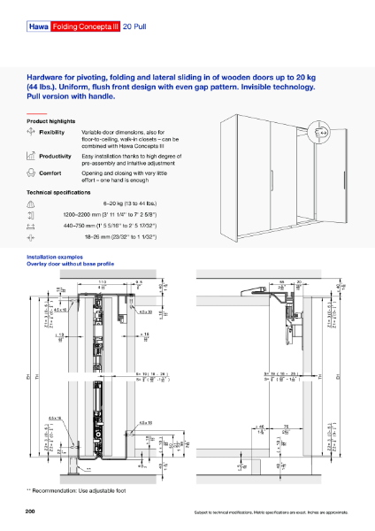 Folding Concepta III 20 Pull – Product Data Sheet