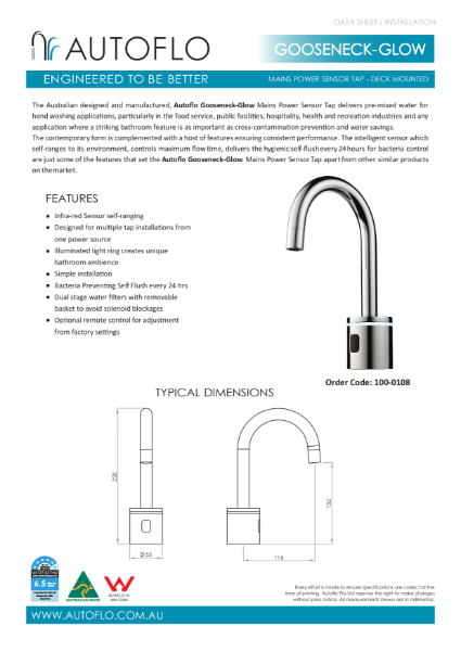 Gooseneck - Glow Product data sheet