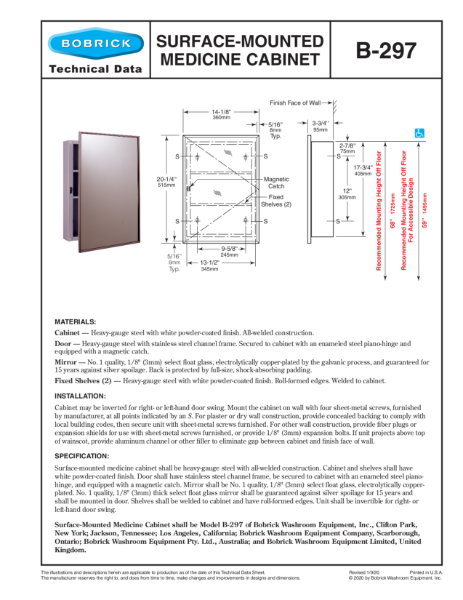 Surface-Mounted Medicine Cabinet - B-297