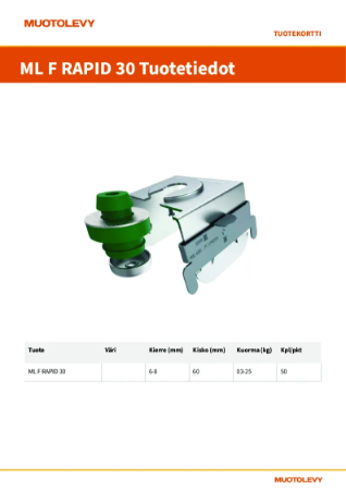 Tuotetiedot - ML F Rapid 30