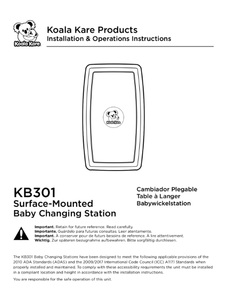Installation Instructions KB301