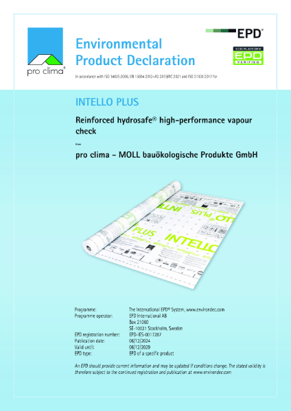 Pro Clima INTELLO PLUS Environmental Product Declaration (EPD)