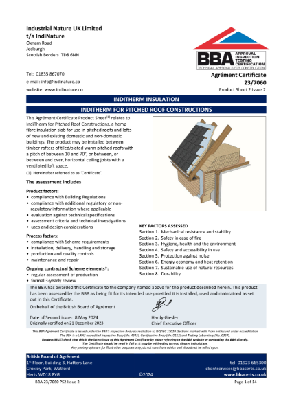 BBA Certificate product sheet 2 - roofs