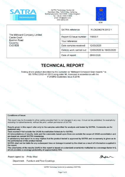 Enhanced Grain Slip Test Certificate (Shod Foot)