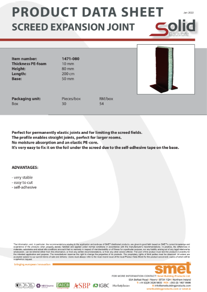 Screed Expansion Joint 10 x 80mm