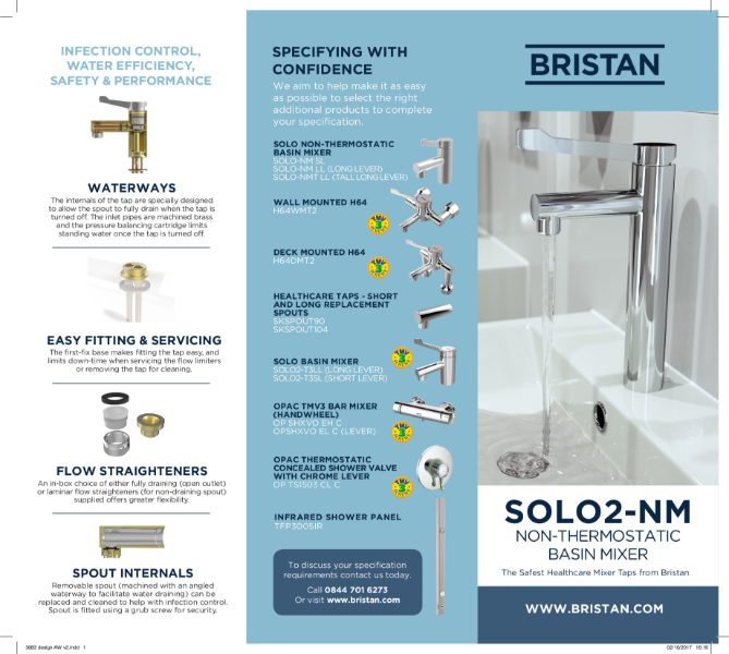 Solo Non Thermostatic Basin Mixer Leaflet