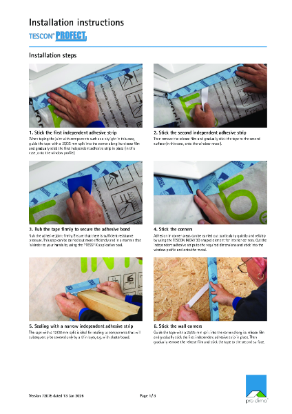 Pro Clima Tescon Profect installation instructions