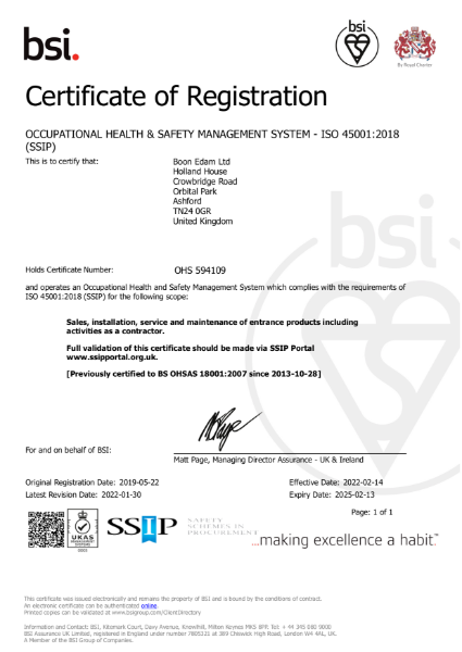 ISO 45001 Health and Safety Management