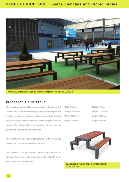 FalcoBloc Picnic Table - Manchester City Football Club