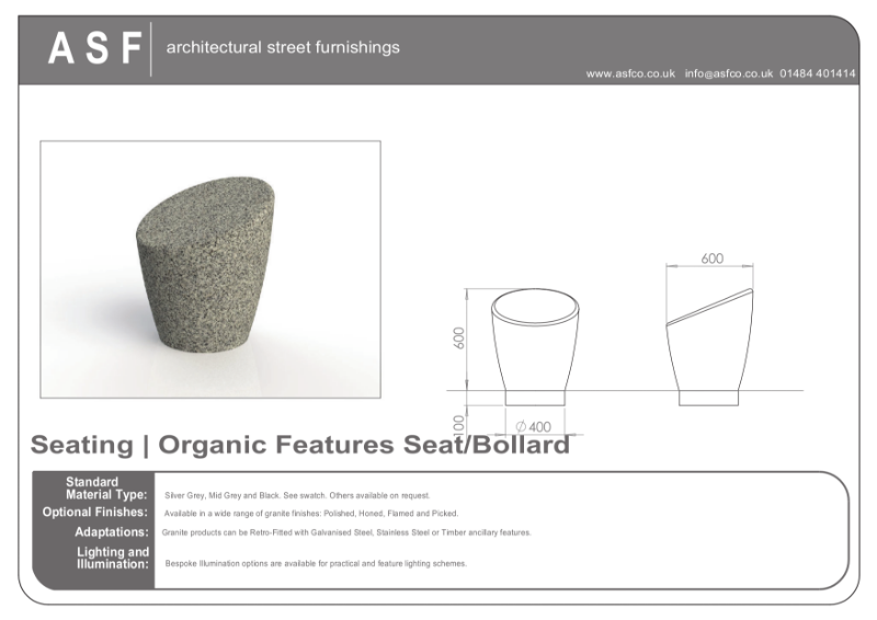 ASF Organic Granite Seat / Bollard