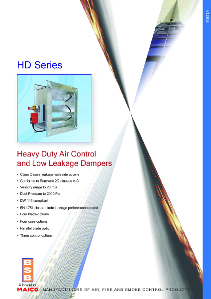 HD Series Heavy Duty Air Control and Low Leakage Dampers Brochure