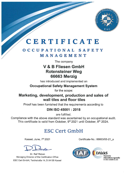 ISO 45001 Health and Safety Management