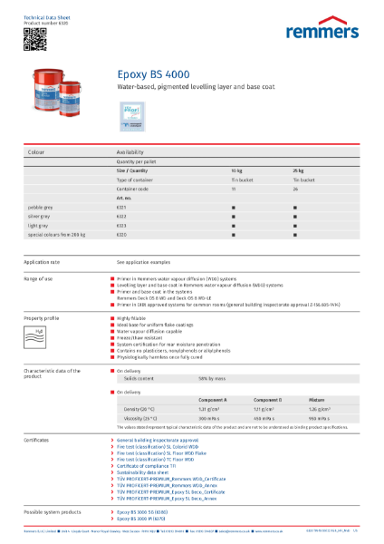 Technical Data Sheet - Epoxy BS 4000
