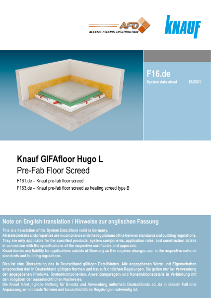 Knauf GIFAfloor Hugo L F16 Technical Document