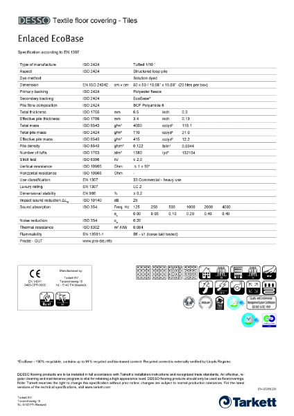 Desso Enlaced - Data Sheet