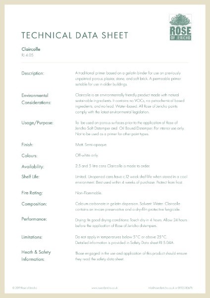 Claircolle  -Data Sheet