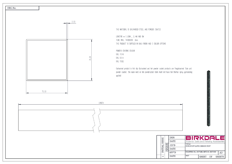 DuraPost® Gate Corner Post