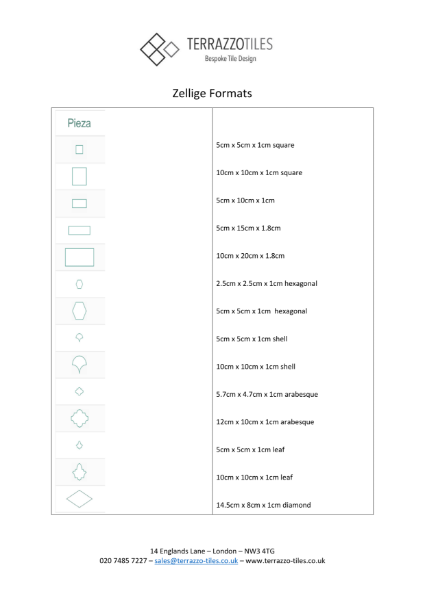 Zellige Formats - Terrazzo Tiles