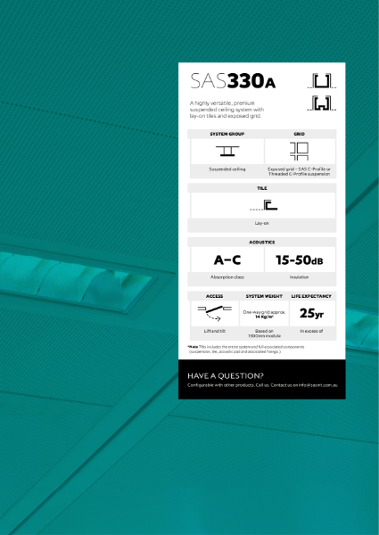 SAS330A Metal Ceiling Brochure