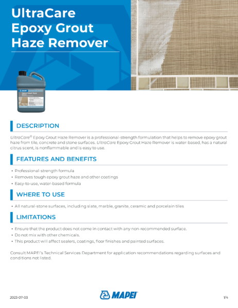 UltraCare Epoxy Grout Haze Remover