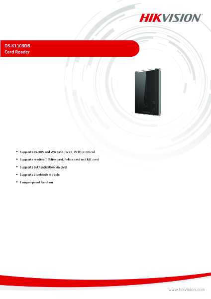 DS-K1109DB - Product Data Sheet