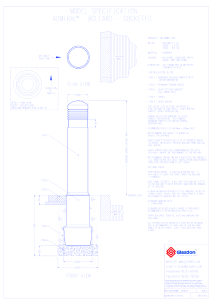 Admiral™ Bollard - Durapol® Model - Socketed