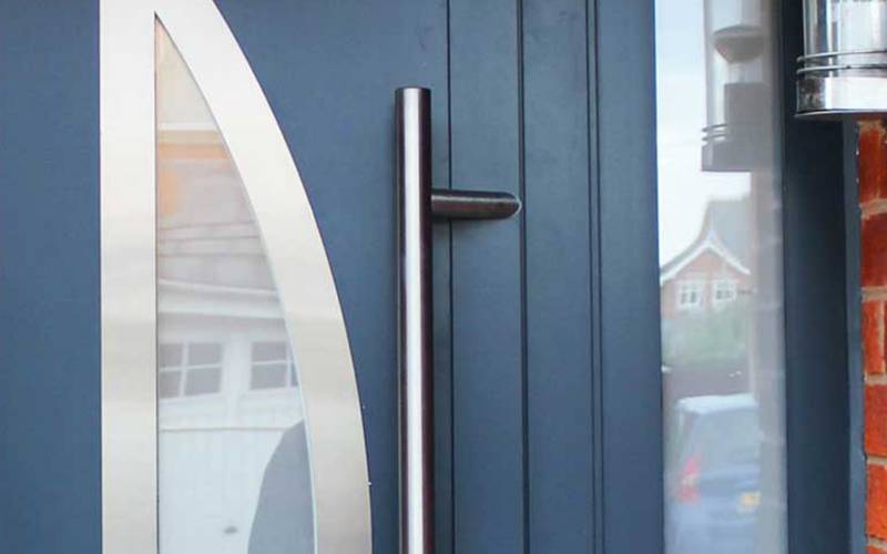 Stainless Steel Offset Round 'T' Bar  Front Door  Pull Handle - BLU™ HAB6 | Coastal Group 