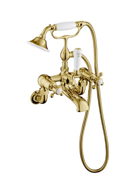 Grosvenor Bath Shower Mixer Wall Mounted with Kit - Bath Mixer Tap With Hand Shower