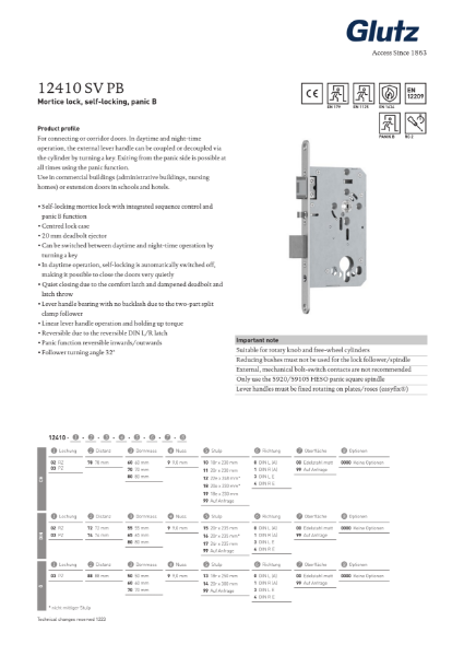 12410 SV PB Self-Locking