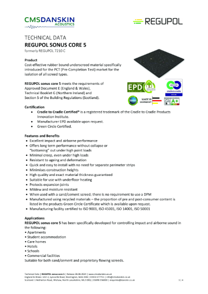 REGUPOL Sonus Core 5 Release 28