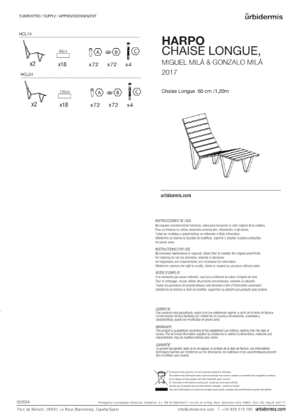 Harpo Chaise Longue Installation Manual