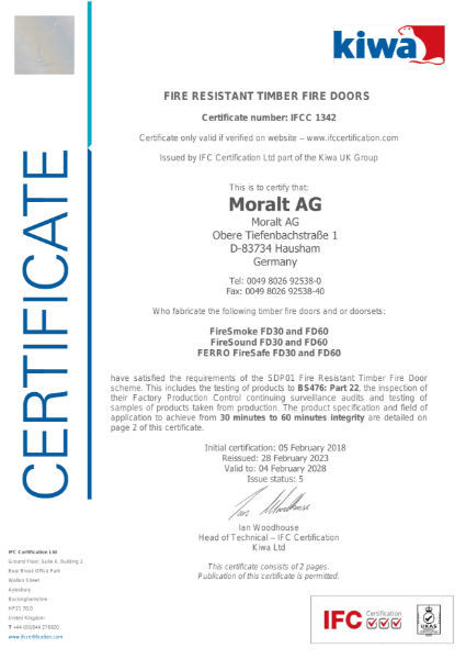 IFC - Cert - C1342 issue 5 Moralt AG
