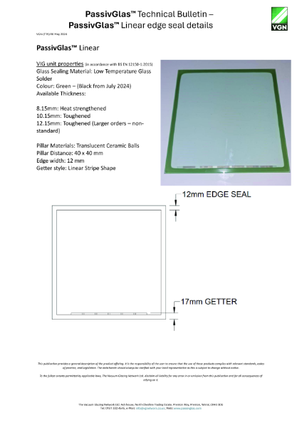 PassivGlas™ Linear edge seal technical bulletin